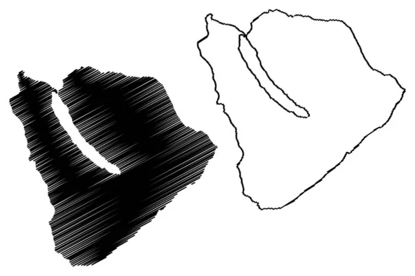 Andorja Island 노르웨이 Map Vector Illustration Scribble Sketch Attir Map — 스톡 벡터