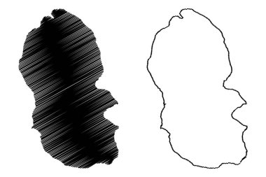 Arran Adası (Büyük Britanya Birleşik Krallığı ve Kuzey İrlanda, İskoçya, Clyde 'ın Firth' i) harita vektör çizimi, Arran haritası çizimi