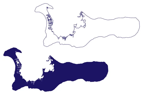 グランドケイマン島 ケイマン諸島 カリブ海諸島 イギリス海外領土 地図ベクトル図 スケッチマップ — ストックベクタ