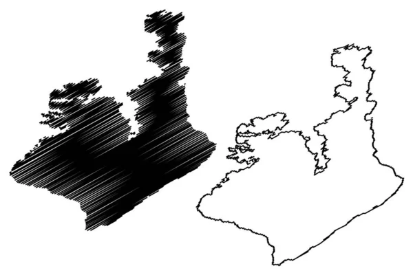 Averoy Île Royaume Norvège Illustration Vectorielle Carte Croquis Des Gribouillis — Image vectorielle