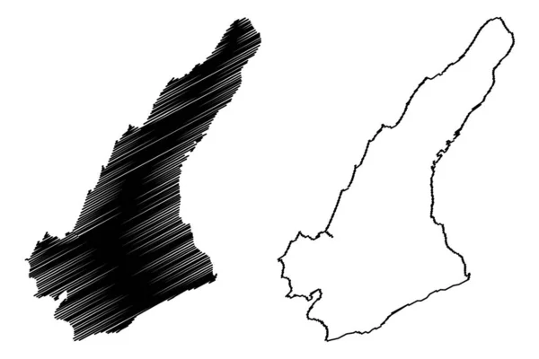 Isola Awaji Giappone Asia Orientale Arcipelago Giapponese Mappa Vettoriale Illustrazione — Vettoriale Stock