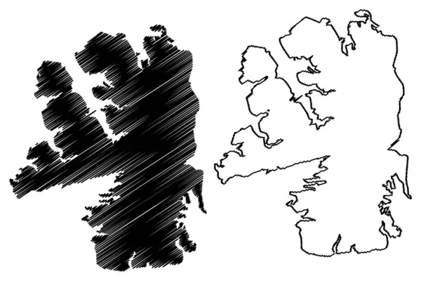 Wyspa Bathurst Kanada Ameryka Północna Terytorium Nunavut Mapa Wektor Ilustracja — Wektor stockowy