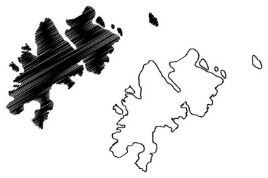 Berlenga Grande Adası (Portekiz, Portekiz Cumhuriyeti) harita vektör çizimi, çizim Ilha da Berlenga Grande haritası