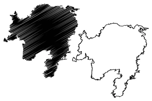 Île Bjorko République Finlande Illustration Vectorielle Carte Croquis Griffonner Carte — Image vectorielle