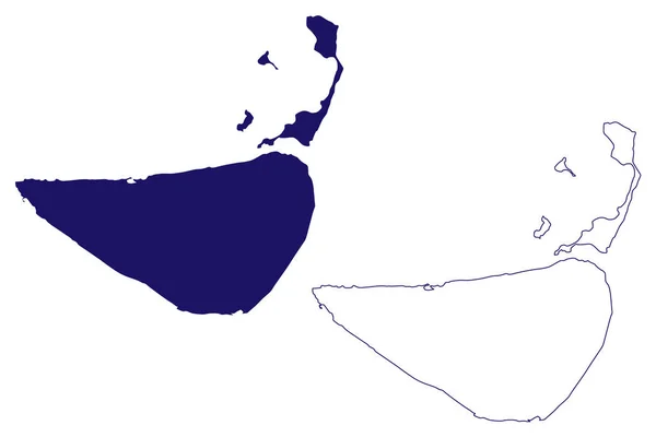 拉奥基拉岛 委内瑞拉玻利瓦尔共和国 美洲新生代 加勒比岛屿 地图矢量图解 拉奥基拉岛草图 — 图库矢量图片