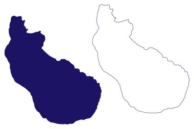 Sint Eustatius adası (Hollanda Krallığı, Hollanda Antilleri, Orta Amerika, Karayip adaları) harita vektör çizimi, çizim haritası Statia haritası