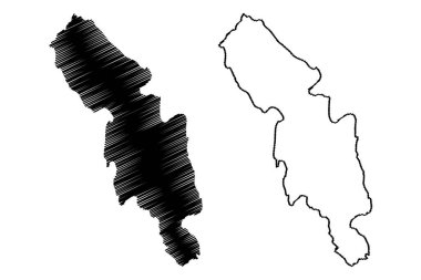 Bute Adası (Büyük Britanya Birleşik Krallığı ve Kuzey İrlanda, İskoçya, Orkney Adaları) harita vektör çizimi, Bute harita adasının karalama çizimi