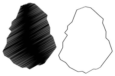 Byam Martin Adası (Kanada, Nunavut Bölgesi, Kuzey Amerika) harita vektör çizimi, çizim Byam Martin haritası