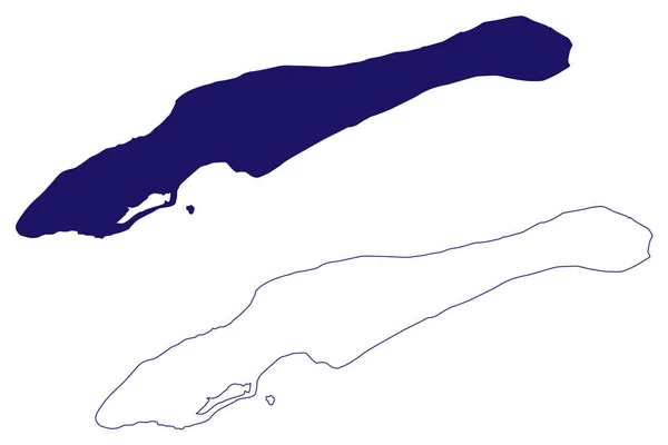 Kleine Kaimaninseln Kaimaninseln Zentralamerika Karibische Inseln Britisches Überseegebiet Kartenvektorillustration Kritzelskizze — Stockvektor