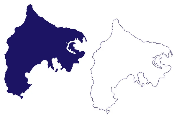 ティエラ ボンバ島 コロンビア共和国 中央アメリカ カリブ海諸島 地図ベクトル図 スケッチブック ティエラ ボンバ地図 — ストックベクタ