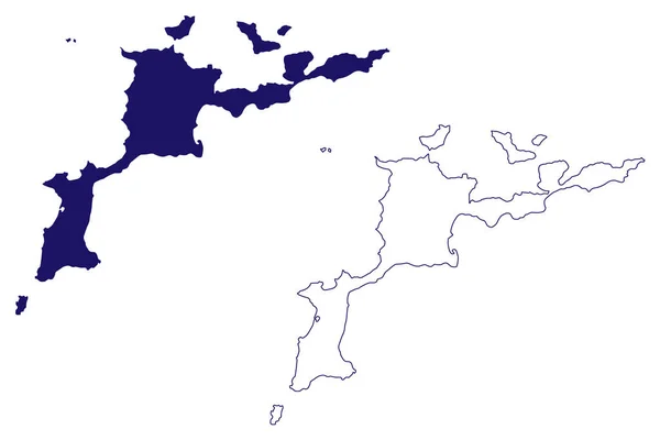 Île Virgin Gorda Moskito Îles Vierges Britanniques Royaume Uni Amérique — Image vectorielle