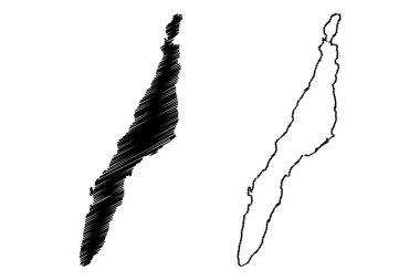 Cebu adası (Güneydoğu Asya, Filipinler Cumhuriyeti, Visayan Adaları veya takımada) harita vektör çizimi, çizim bölgesi Cebu, Sugbo haritası