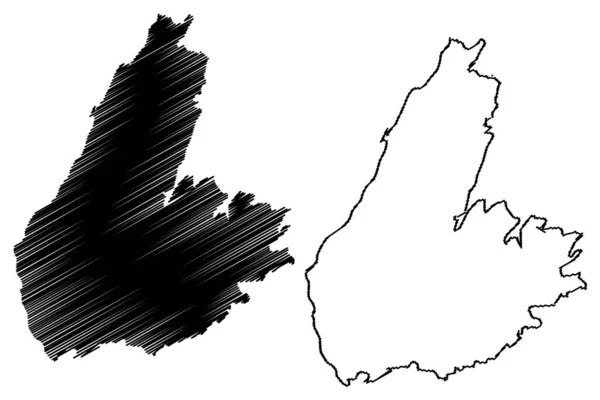 Cape Bretonsk Canada Nordamerika Nova Scotia Provinsen Kort Vektor Illustration – Stock-vektor