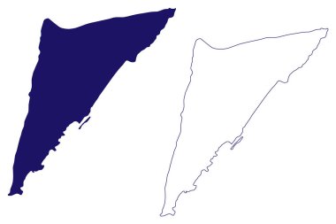 Tuz Cay Adası (Turks ve Caicos Adaları, Cenrtal Amerika, Karayip Adaları, Britanya Denizaşırı Toprakları) harita vektör çizimi, çizim haritası