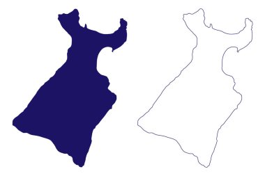 Ronde Adası (Grenada, Cenrtal America, Karayip adaları) harita vektör çizimi, çizim Ronde haritası