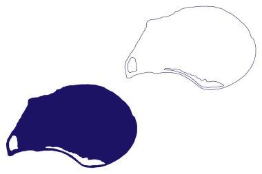 Klein Bonaire adası (Hollanda Krallığı, Leeward Adaları, Küçük Antiller, Cenrtal Amerika, Karayip Adaları) harita vektör çizimi, karalama çizimi Klein Bonaire haritası