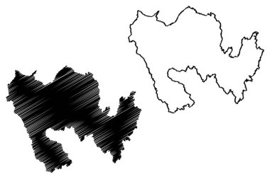 Fetlar Adası (Büyük Britanya Birleşik Krallığı ve Kuzey İrlanda, İskoçya, Shetland Adaları) harita vektör çizimi, Fetlar haritasının karalama çizimi