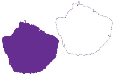 Yakushima Adası (Japonya, Doğu Asya, Japon takımadaları, Osumi Adaları) harita vektör çizimi, karalama çizimi Yakushima haritası