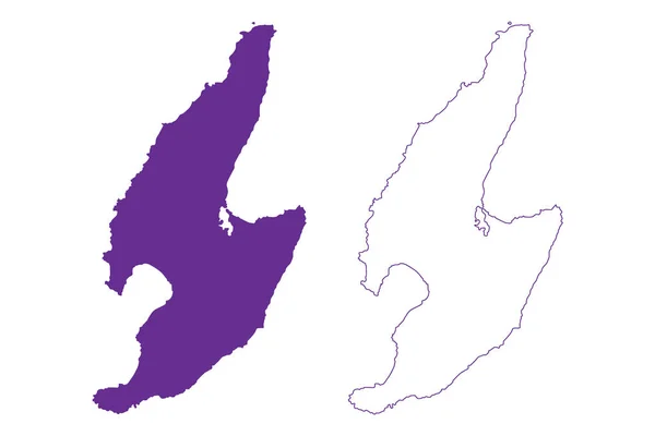 Sado Νησί Ιαπωνία Ανατολική Ασία Ιαπωνικό Αρχιπέλαγος Χάρτη Διανυσματική Απεικόνιση — Διανυσματικό Αρχείο