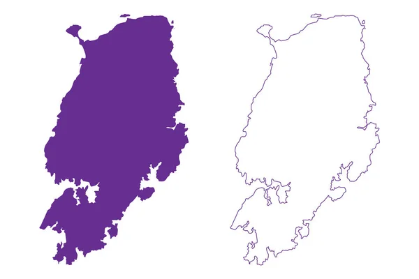 日本群岛 阿马库萨群岛 地图矢量图解 速写草图岛图 — 图库矢量图片