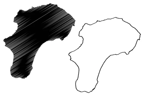 Grande Ilha Milho República Nicarágua América Central Ilhas Caribe Mapa — Vetor de Stock