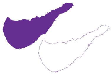 Okinoerabujima Adası (Japonya, Doğu Asya, Japon takımadaları, Amami Adaları) harita vektör çizimi, karalama çizimi Okinoerabu veya Yirabu haritası