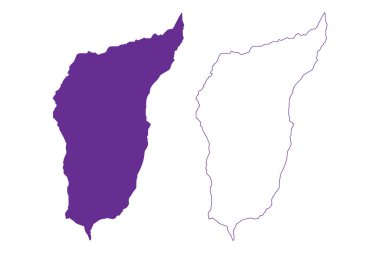 Okushiri Adası (Japonya, Doğu Asya, Japon takımadaları) harita vektör çizimi, Okushiri-to harita çizimi