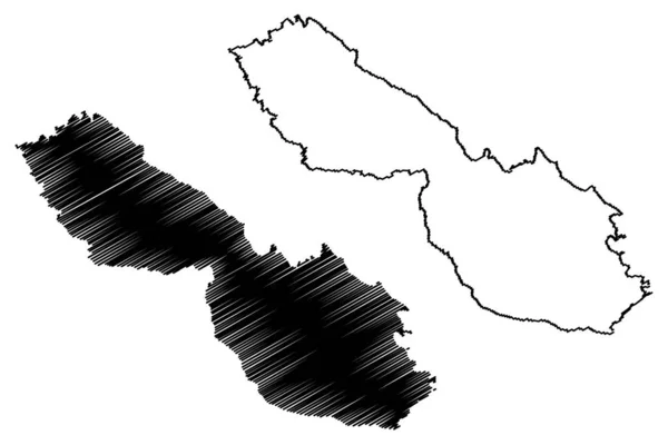 Folegandros Isola Repubblica Ellenica Grecia Isola Greca Mappa Vettoriale Illustrazione — Vettoriale Stock