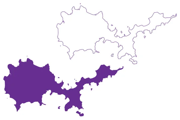 Suo Oshima Ilha Japão Ásia Oriental Arquipélago Japonês Mapa Ilustração — Vetor de Stock