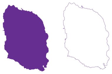 Izu Oshima Adası (Japonya, Doğu Asya, Japon takımadaları, Amami Adaları) harita vektör çizimi, karalama çizimi Izu Oshima haritası