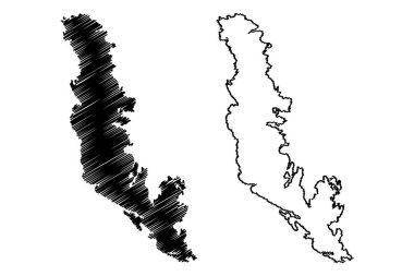 Graso Adası (İsveç Krallığı) harita vektör çizimi, çizim haritası