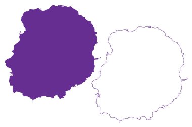 Miyake-jima Adası (Japonya, Doğu Asya, Japon takımadaları, Izu Adaları) harita vektör çizimi, çizim Miyakejima haritası