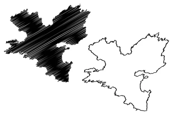 Gossa Island Kingdom Norway Map Vector Illustration Scribble Sketch Gossen — 图库矢量图片