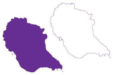 Nakanoshima Adası (Japonya, Doğu Asya, Japon takımadaları, Tokara Adaları, Kagoshima Bölgesi) harita vektör çizimi, çizim Nakano-shima haritası