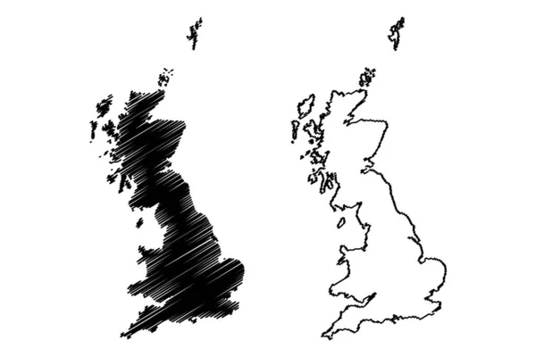 Velká Británie Ostrov Kingdom Great Britain British Isles England Scotland — Stockový vektor