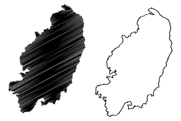 Guimaras Sziget Ázsia Fülöp Szigeteki Köztársaság Térkép Vektor Illusztráció Firka — Stock Vector
