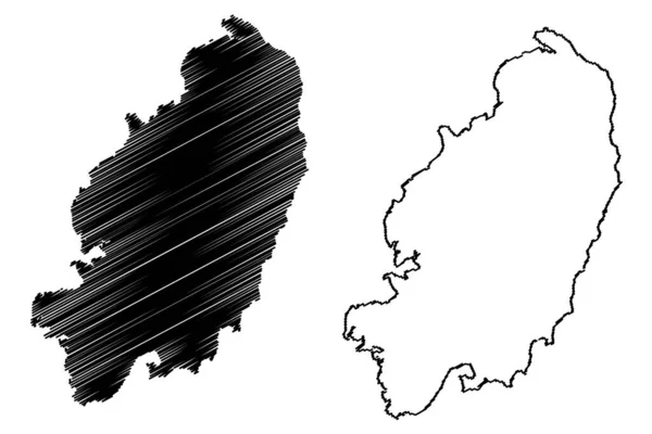 Guimaras Adası Asya Filipinler Cumhuriyeti Harita Vektör Çizimi Çizim Çizimi — Stok Vektör