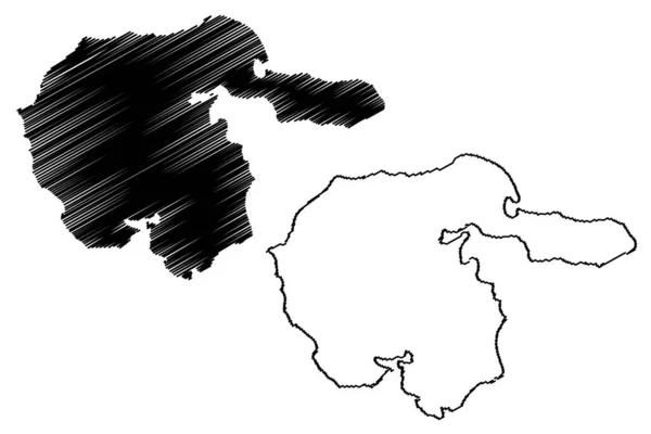 Hailuoto Νησί Δημοκρατία Της Φινλανδίας Χάρτη Διανυσματική Απεικόνιση Scribble Σκίτσο — Διανυσματικό Αρχείο