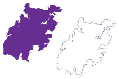 Oshima adası (Japonya, Doğu Asya, Japon takımadaları, Nagasaki) harita vektör çizimi, karalama çizimi Oshima haritası