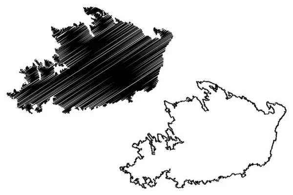 Halson Halso Island República Finlandia Map Vector Illustration Scribble Sketch — Vector de stock