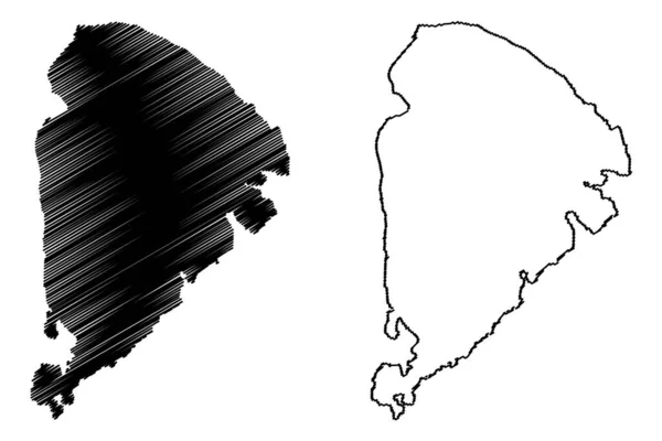 Harnon Island Kingdom Sweden Map Vector Illustration Scribble Sketch Map — Stock Vector