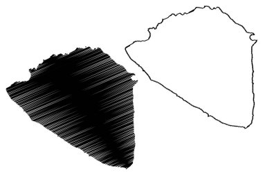 Helgoya Adası (Norveç Krallığı) harita vektör çizimi, çizim Helgoya haritası
