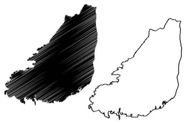 Hisingen Île Royaume Suède Carte Vectorielle Illustration Croquis Croquis Hisingen — Image vectorielle