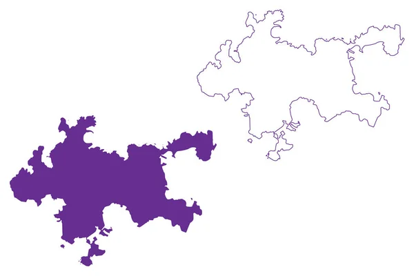 Ilha Ojika Japão Ásia Oriental Arquipélago Japonês Mapa Ilustração Vetorial — Vetor de Stock