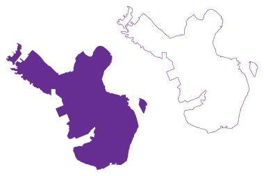 Hikoshima Adası (Japonya, Doğu Asya, Japon takımadaları) harita vektör çizimi, çizim Hikishima haritası