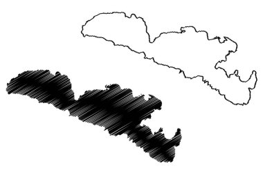 Inishmore Adası (İrlanda Cumhuriyeti, Aran Adaları, Galway Körfezi) harita vektör çizimi, Arainn harita adasının çizim adası