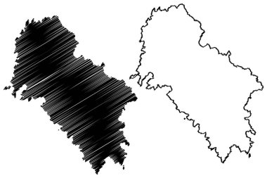 Ios Adası (Yunanistan, Yunanistan, Cyclades takımadaları) harita vektör ilüstrasyonu, çizim Io, Nios veya Nio haritası