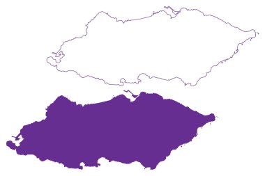 Yonaguni Adası (Japonya, Doğu Asya, Japon takımadaları, Yaeyama Adaları) harita vektör çizimi, çizim Dunan haritası