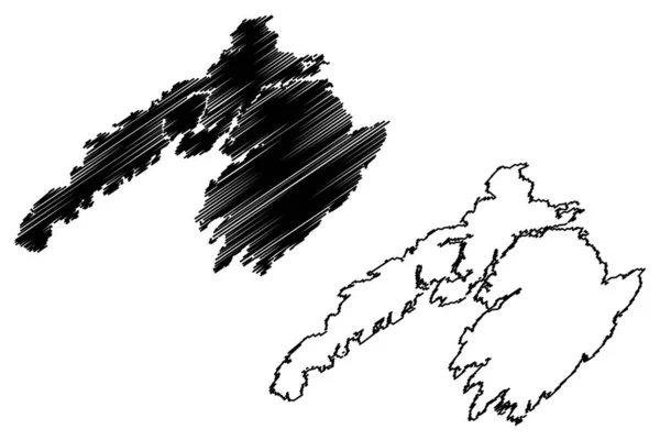Inner Vikna Island Kingdom Norway Map Vector Illustration Scribble Sketch — Vetor de Stock