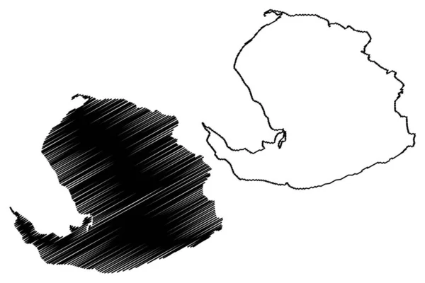 Ilha Juventud República Cuba América Central Mapa Ilustração Vetorial Esboço — Vetor de Stock